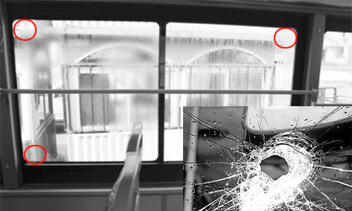 擊破公交車窗